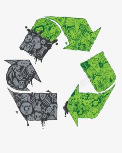 废物回收垃圾箱回收利用标志高清图片