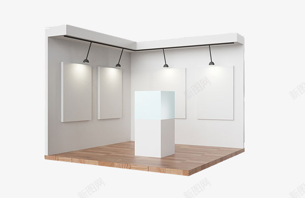 展览室png免抠素材_新图网 https://ixintu.com 吊灯 室内设计 展览 房间模型 艺术 装修 装饰