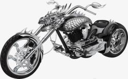 霸气摩托车手绘摩托车矢量图高清图片