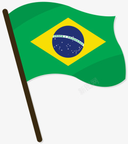 飘扬的卡通桑巴巴西国旗矢量图素材