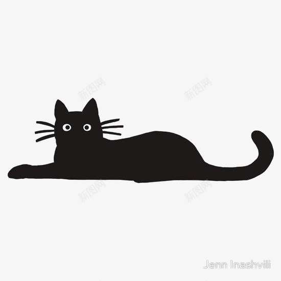 猫咪图标png_新图网 https://ixintu.com 动物 卡通 可爱猫咪 手绘 黑色猫咪