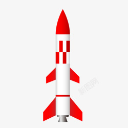 卡通红色的火箭矢量图素材