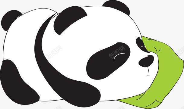 趴在枕头上睡觉的熊猫png免抠素材_新图网 https://ixintu.com 动漫 动物 卡通 可爱 国宝 大熊猫 手绘 插画 枕头 睡觉