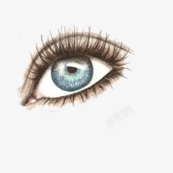 美瞳眼睛带有浅蓝色美瞳的眼睛手绘高清图片