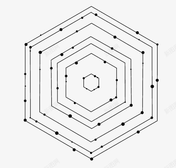 六边形环形点状框png免抠素材_新图网 https://ixintu.com 六边形 点状 环形
