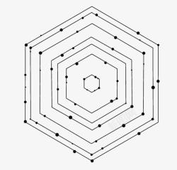 六边形环形点状框素材