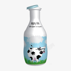 牛奶瓶包装卡通牛奶瓶高清图片