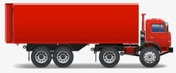 红色集装箱卡车高清图片