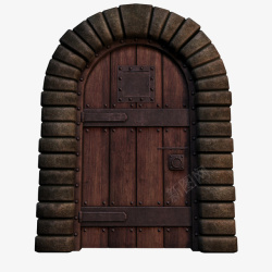 欧式门效果图木头棕色石头门高清图片