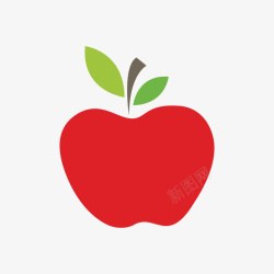 水果的平面红色苹果矢量图高清图片