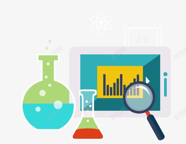 数据分析png免抠素材_新图网 https://ixintu.com 分析 医疗 实验 放大镜 网络