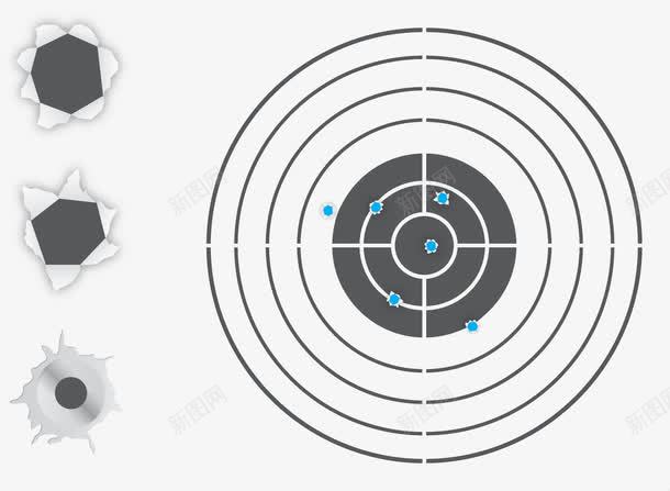 箭靶和子弹孔png免抠素材_新图网 https://ixintu.com 子弹孔 射击 矢量子弹孔 箭靶