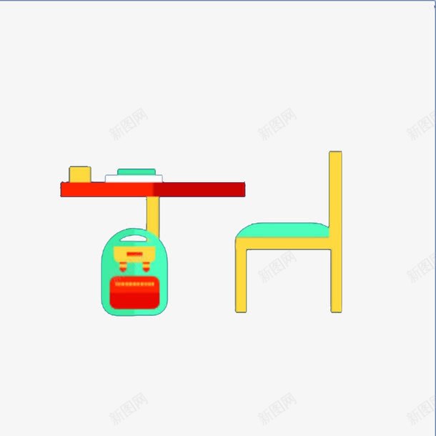 桌子椅子卡通儿童png免抠素材_新图网 https://ixintu.com 学习 教具 桌子 椅子 课桌 课桌椅