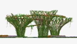 园林喷泉树藤花架高清图片