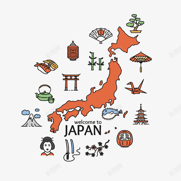 JAPAN日本地图矢量图eps免抠素材_新图网 https://ixintu.com 卡通 手绘 日本 日本卡通地图 日本地图PNG矢量图 日本地图免扣PNG图 矢量图 矢量日本地图