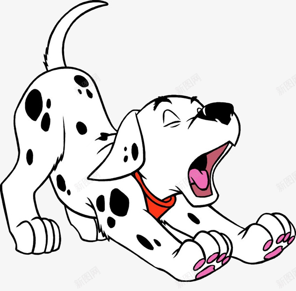 可爱卡通斑点狗png免抠素材_新图网 https://ixintu.com 卡通 可爱 斑点狗图案 狗 白点 黑白斑点狗