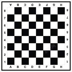 黑白棋盘格纹黑白手绘象棋盘高清图片
