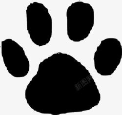 五爪黑色的狗爪印高清图片