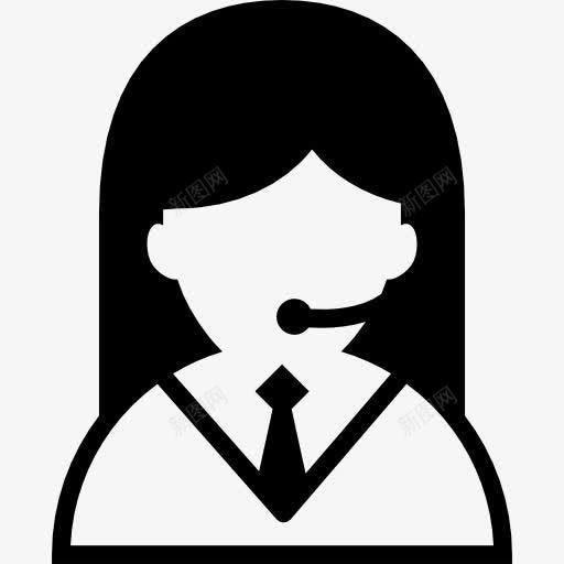 女人图标png_新图网 https://ixintu.com MIC 人 客户服务 推销员 领带 麦克风