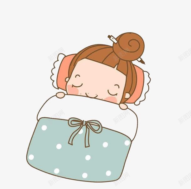 睡觉女孩png免抠素材_新图网 https://ixintu.com 卡通 圆点 熟睡少女 粉色 蝴蝶结 躺平卡通 躺着的女人
