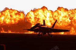 战机燃烧的战火高清图片