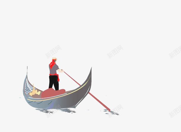 威尼斯小船png免抠素材_新图网 https://ixintu.com 划船 卡通 威尼斯 手绘 船