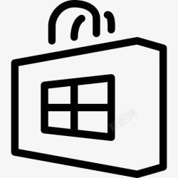 网上商店的标志电子商务线图标标志微软商店网上高清图片