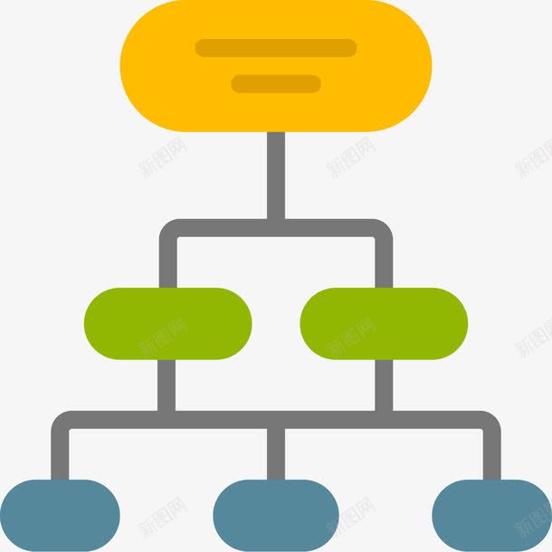 组织框架图标png_新图网 https://ixintu.com 人员架构 商务图表 图标icon 层次结构 组织架构 组织框架