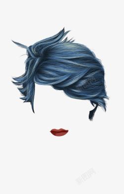 蓝色发型蓝色头发高清图片