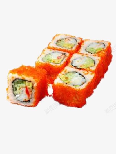 鱼子酱寿司png免抠素材_新图网 https://ixintu.com 日本特色 橙色 美食 鱼子酱包裹 鲑鱼卵