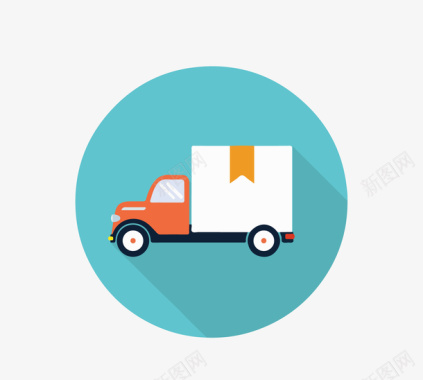 卡车箱货车矢量图图标图标