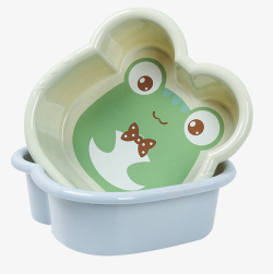 洗衣塑料盆卡通青蛙婴儿洗衣盆高清图片
