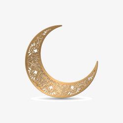 金属材质镂空的望月亮矢量图高清图片