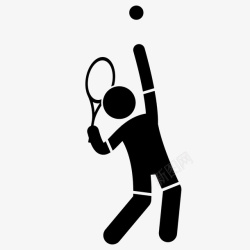 体育比赛图标手绘网球人物图标高清图片