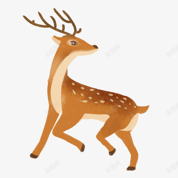 手绘鹿小鹿png免抠素材_新图网 https://ixintu.com 动画 手绘 梅花鹿 美丽的鹿 鹿