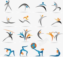 体操舞蹈运动抽象人形图案高清图片