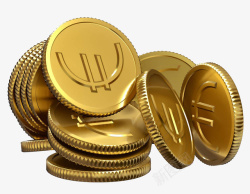 预测增长欧元硬币插画高清图片