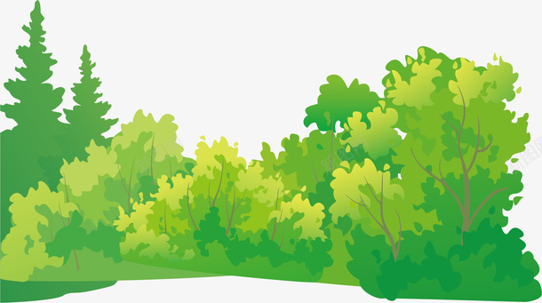 绿色大树图矢量图ai免抠素材_新图网 https://ixintu.com 创意 卡通手绘 抽象 树林 绿色 自然 矢量图