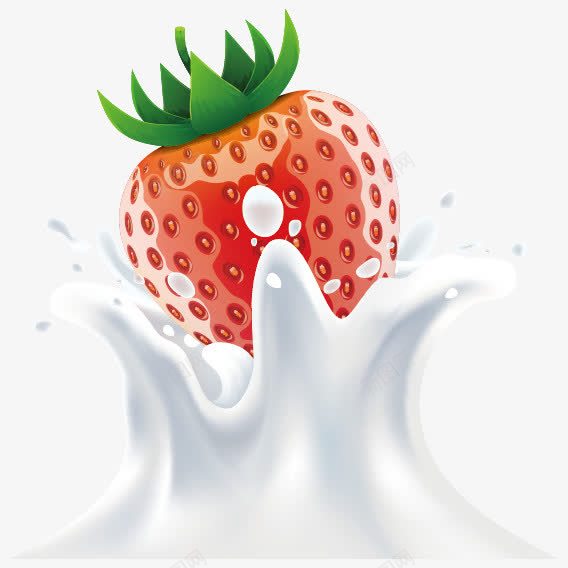 草莓牛奶矢量图ai免抠素材_新图网 https://ixintu.com 儿童 奶制品 彩绘 水果 酸奶 矢量图