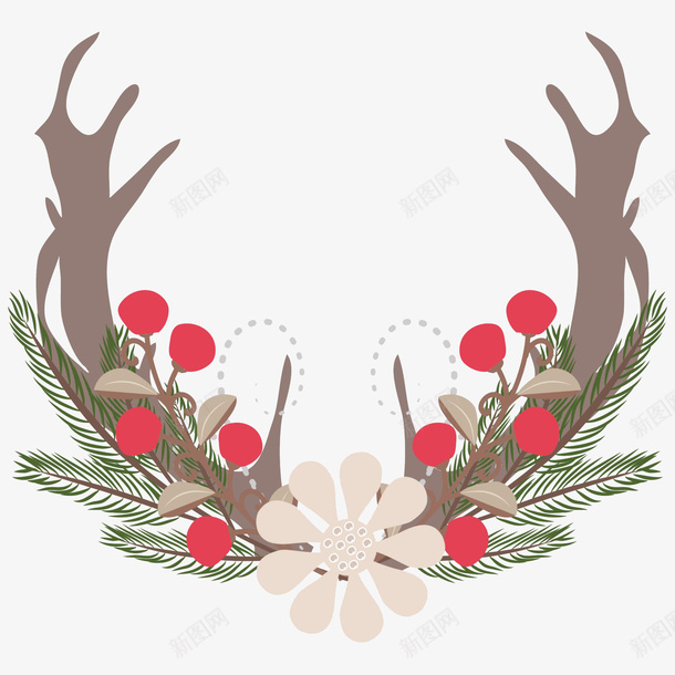 圣诞节麋鹿节日元素psd免抠素材_新图网 https://ixintu.com 动物 圣诞 节日 麋鹿