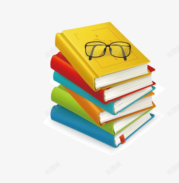 学霸看的各种书籍和眼镜png免抠素材_新图网 https://ixintu.com 书籍 学霸 眼睛 矢量书籍