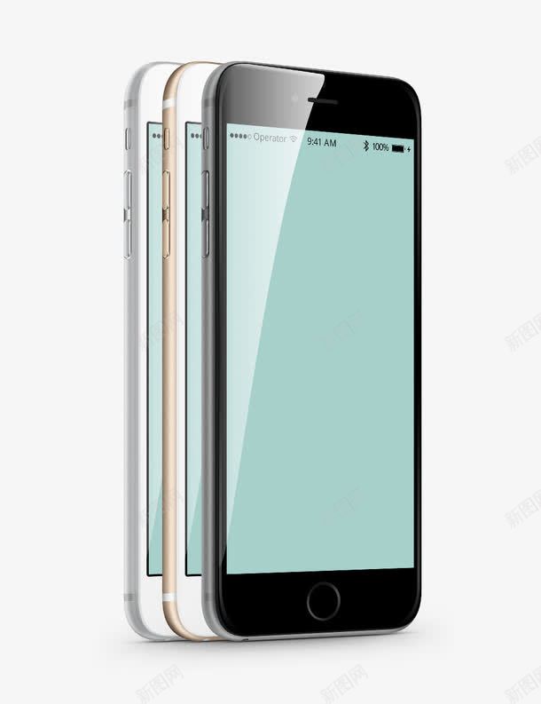 iPhone6png免抠素材_新图网 https://ixintu.com iPhone6 竖着的手机 苹果6手机 苹果模型机 黑白金