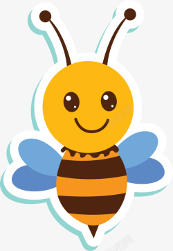 微笑的蜜蜂扁平可爱微笑蜜蜂高清图片