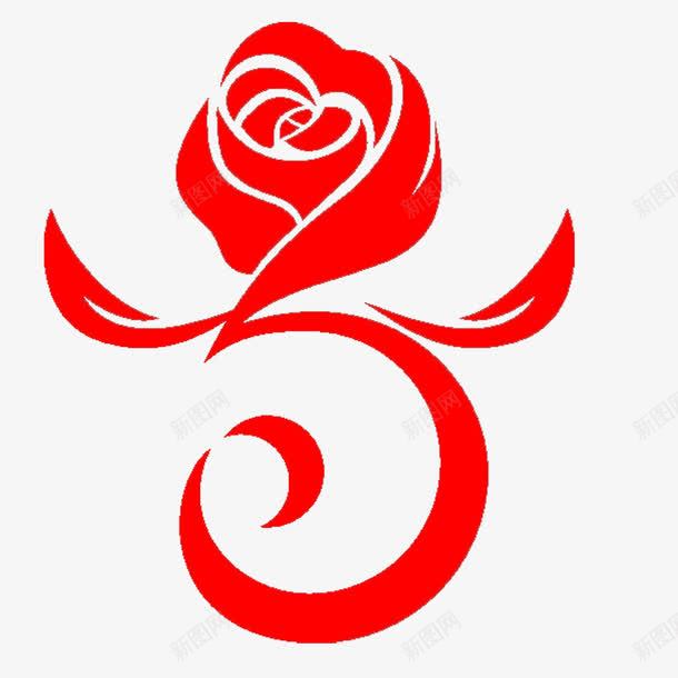 红色艺术花logo图标png_新图网 https://ixintu.com logo 创意 红色 艺术 花店LOGO