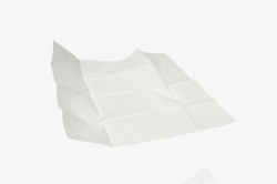纯色纸张背景一张折叠过的纸巾实物高清图片