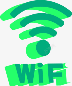 绿色无线网绿色立体3Dwifi信号栏高清图片