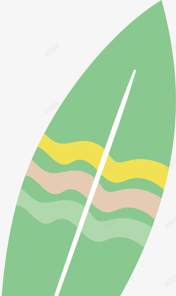 绿色冲浪板矢量图ai免抠素材_新图网 https://ixintu.com 冲浪板 划桨板 卡通 娱乐 海边 矢量图 简单 绿色