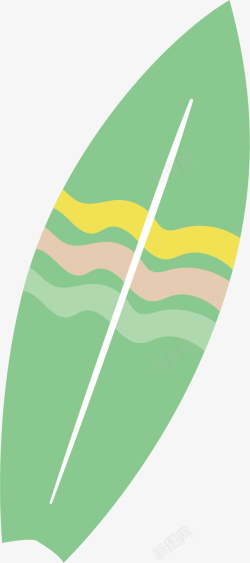 绿色冲浪板矢量图素材