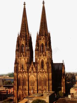 西方的教堂阳光下的科隆大教堂高清图片