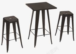 CAD高脚桌椅时尚黑吧台方桌高清图片